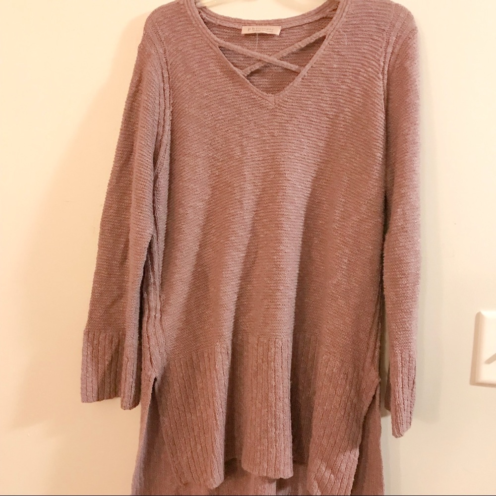 Philosophy Mauve Pink Tunic Sweater